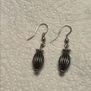Elegant Silver Art Deco Style Dangle Pierced Earrings
